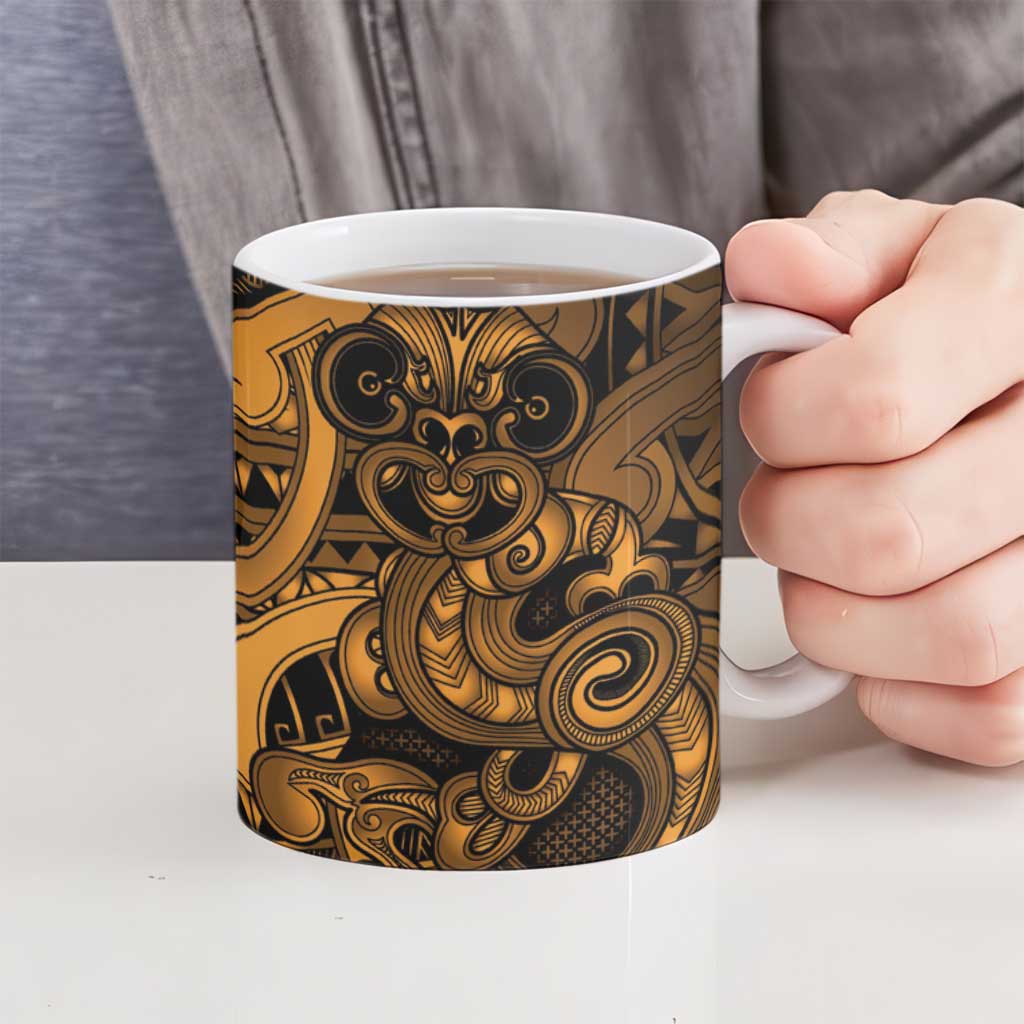 Aotearoa Maori Hei Tiki Ceramic Mug Koura Kowhaiwhai Puhoro Motif LT9 - Polynesian Pride