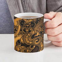 Aotearoa Maori Hei Tiki Ceramic Mug Koura Kowhaiwhai Puhoro Motif LT9 - Polynesian Pride
