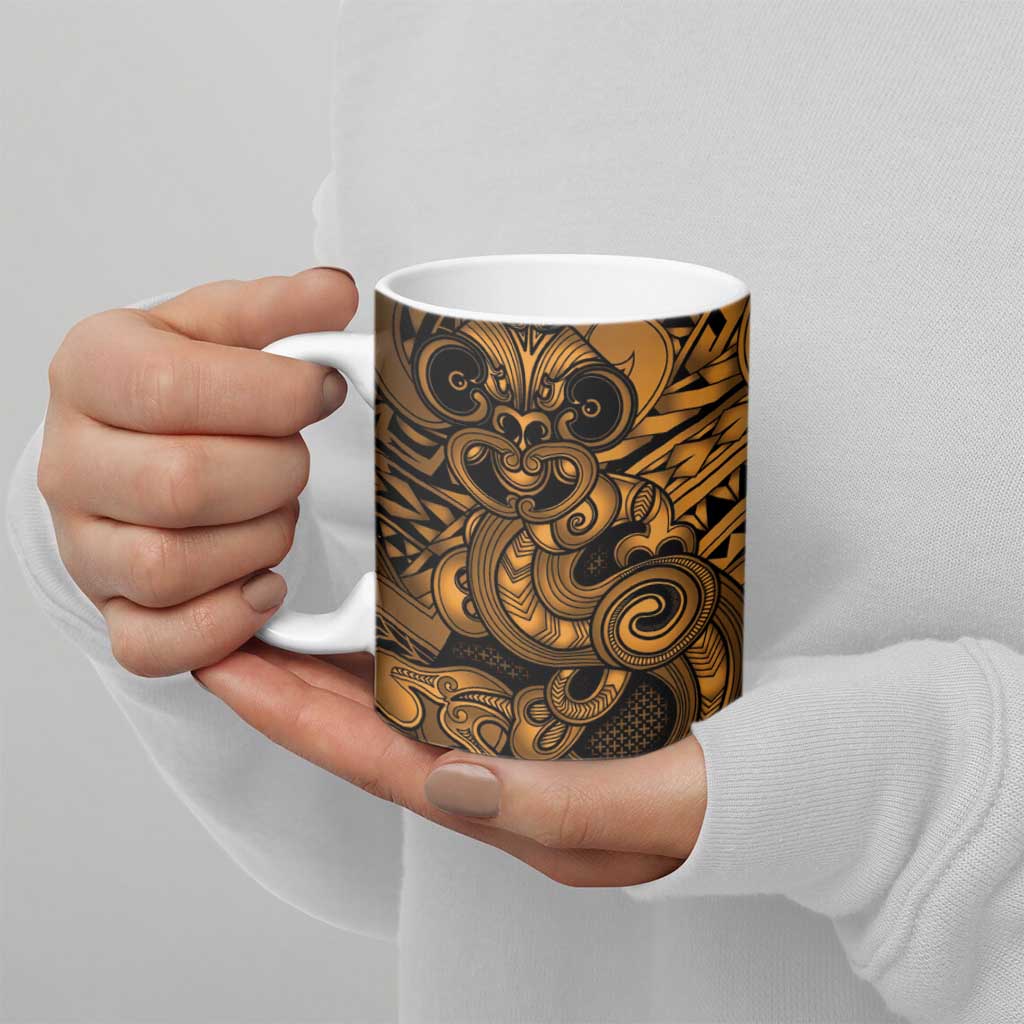 Aotearoa Maori Hei Tiki Ceramic Mug Koura Kowhaiwhai Puhoro Motif LT9 - Polynesian Pride