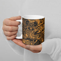 Aotearoa Maori Hei Tiki Ceramic Mug Koura Kowhaiwhai Puhoro Motif LT9 - Polynesian Pride