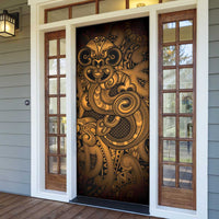Aotearoa Maori Hei Tiki Door Cover Koura Kowhaiwhai Puhoro Motif LT9 - Polynesian Pride