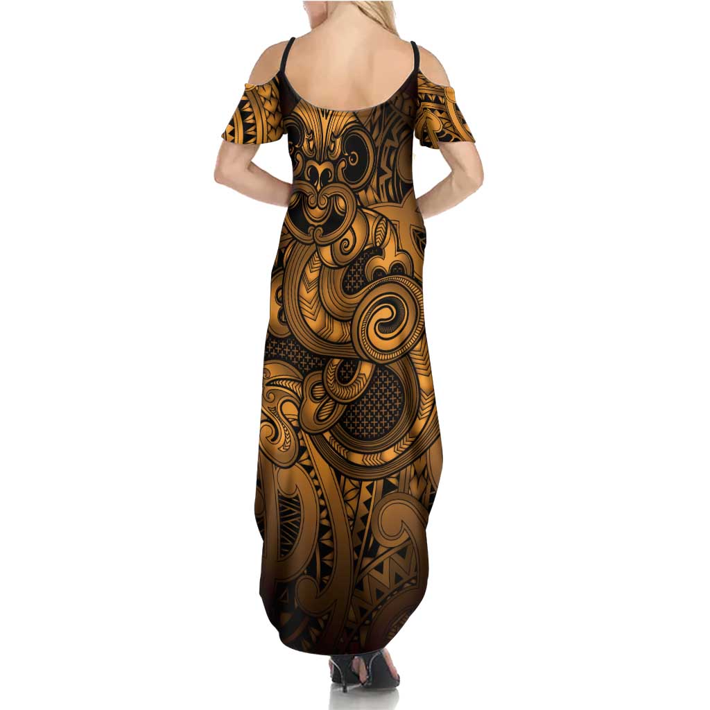 Aotearoa Maori Hei Tiki Family Matching Summer Maxi Dress and Hawaiian Shirt Koura Kowhaiwhai Puhoro Motif LT9 - Polynesian Pride
