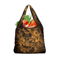 Aotearoa Maori Hei Tiki Grocery Bag Koura Kowhaiwhai Puhoro Motif LT9 1-pack One Size Gold - Polynesian Pride