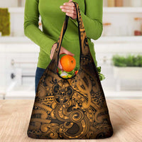 Aotearoa Maori Hei Tiki Grocery Bag Koura Kowhaiwhai Puhoro Motif LT9 - Polynesian Pride