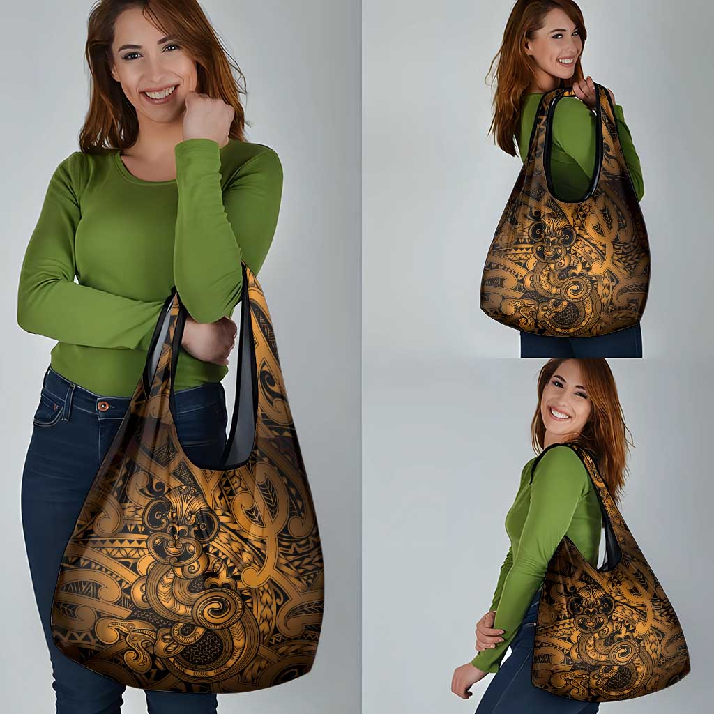 Aotearoa Maori Hei Tiki Grocery Bag Koura Kowhaiwhai Puhoro Motif LT9 - Polynesian Pride