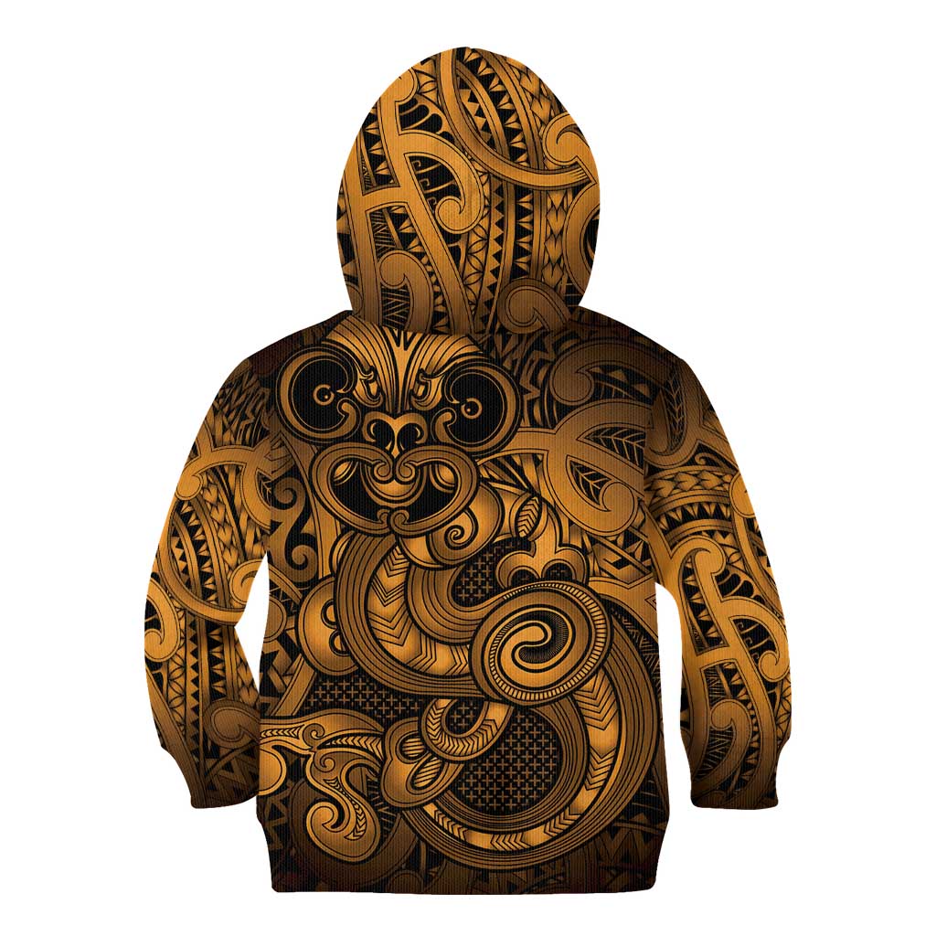 Aotearoa Maori Hei Tiki Kid Hoodie Koura Kowhaiwhai Puhoro Motif LT9 - Polynesian Pride