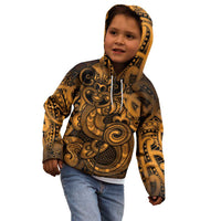 Aotearoa Maori Hei Tiki Kid Hoodie Koura Kowhaiwhai Puhoro Motif LT9 - Polynesian Pride