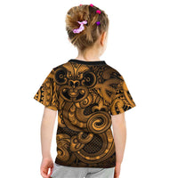 Aotearoa Maori Hei Tiki Kid T Shirt Koura Kowhaiwhai Puhoro Motif LT9 - Polynesian Pride