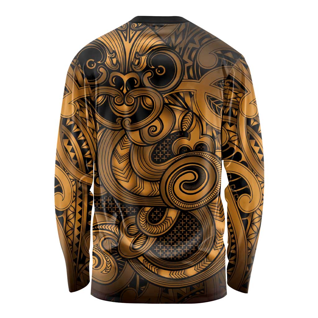 Aotearoa Maori Hei Tiki Long Sleeve Shirt Koura Kowhaiwhai Puhoro Motif LT9 - Polynesian Pride