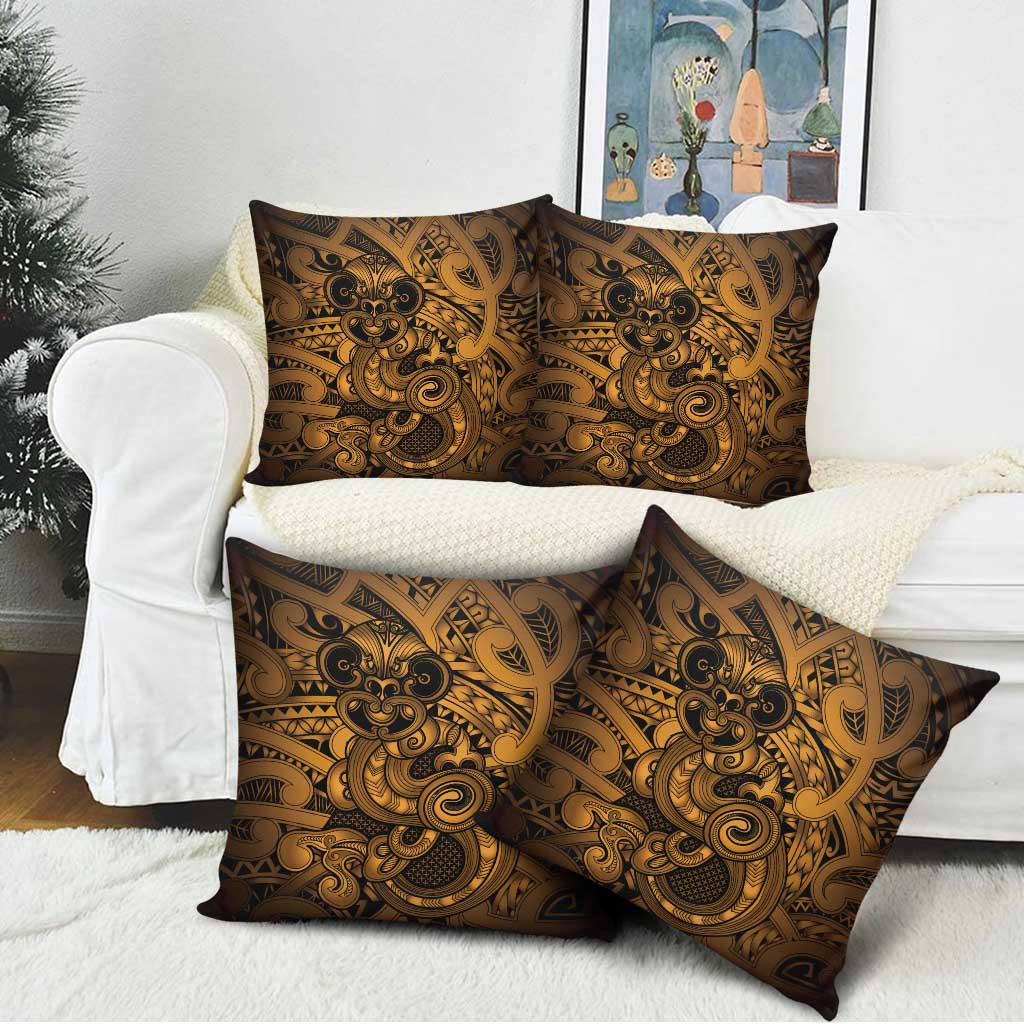 Aotearoa Maori Hei Tiki Pillow Cover Koura Kowhaiwhai Puhoro Motif LT9 - Polynesian Pride