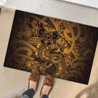Aotearoa Maori Hei Tiki Rubber Doormat Koura Kowhaiwhai Puhoro Motif
