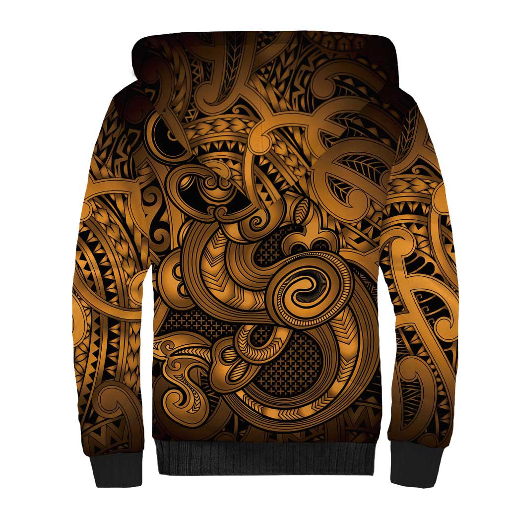 Aotearoa Maori Hei Tiki Sherpa Hoodie Koura Kowhaiwhai Puhoro Motif LT9 - Polynesian Pride
