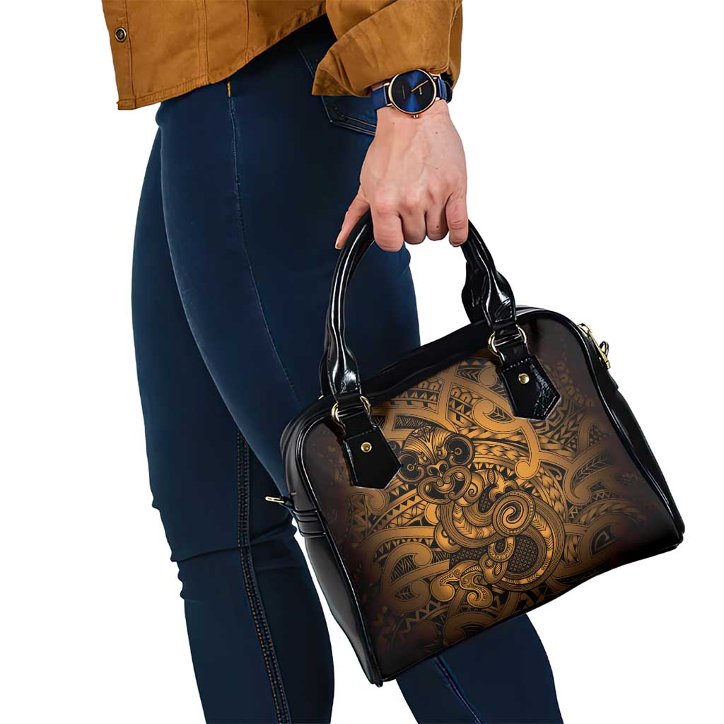Aotearoa Maori Hei Tiki Shoulder Handbag Koura Kowhaiwhai Puhoro Motif LT9 - Polynesian Pride