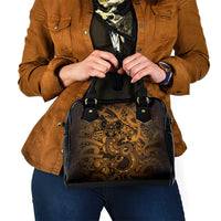 Aotearoa Maori Hei Tiki Shoulder Handbag Koura Kowhaiwhai Puhoro Motif LT9 - Polynesian Pride