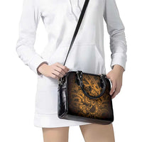 Aotearoa Maori Hei Tiki Shoulder Handbag Koura Kowhaiwhai Puhoro Motif LT9 - Polynesian Pride