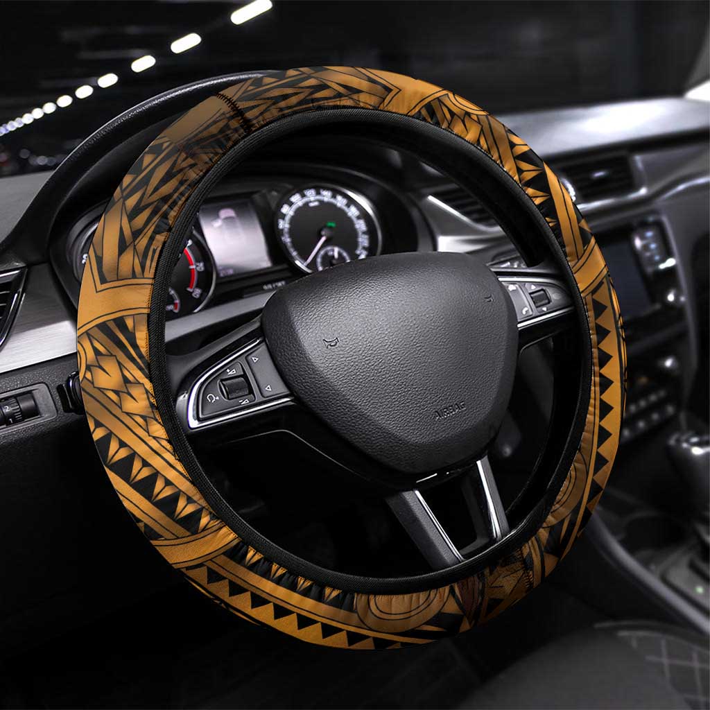 Aotearoa Maori Hei Tiki Steering Wheel Cover Koura Kowhaiwhai Puhoro Motif