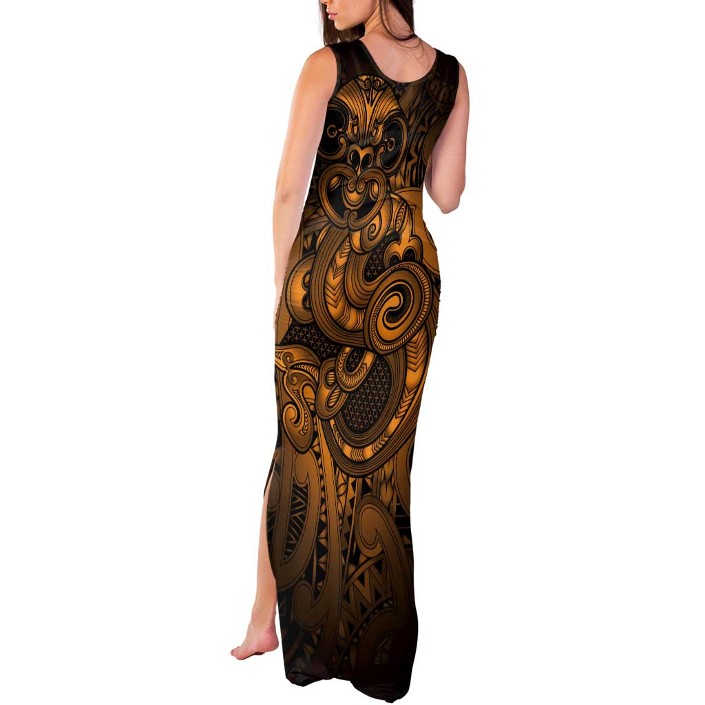 Aotearoa Maori Hei Tiki Tank Maxi Dress Koura Kowhaiwhai Puhoro Motif LT9 - Polynesian Pride