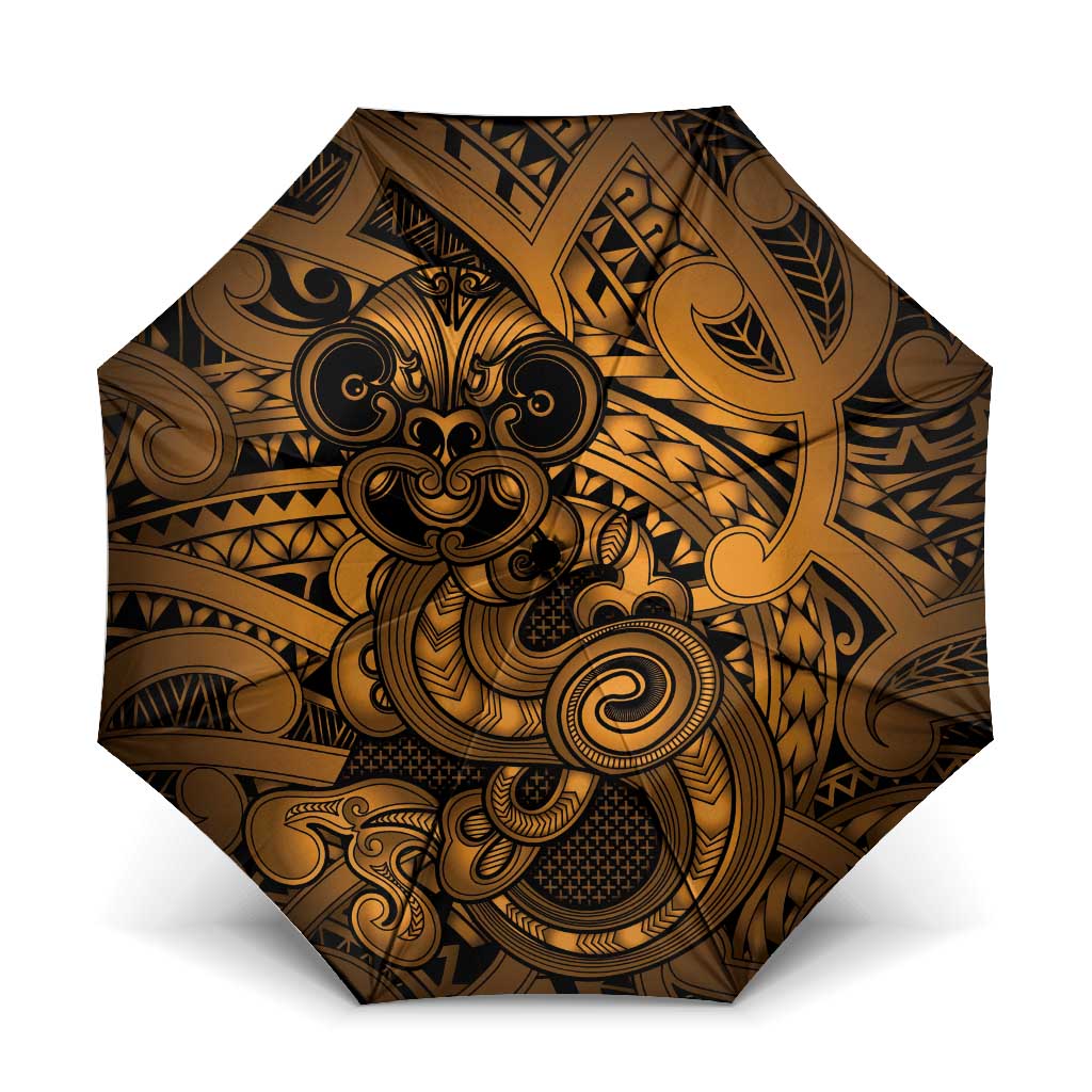 Aotearoa Maori Hei Tiki Umbrella Koura Kowhaiwhai Puhoro Motif