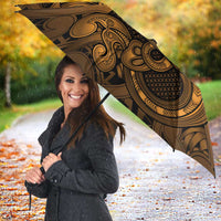 Aotearoa Maori Hei Tiki Umbrella Koura Kowhaiwhai Puhoro Motif