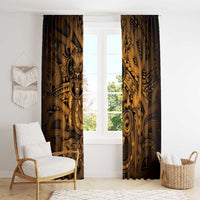 Aotearoa Maori Hei Tiki Window Curtain Koura Kowhaiwhai Puhoro Motif