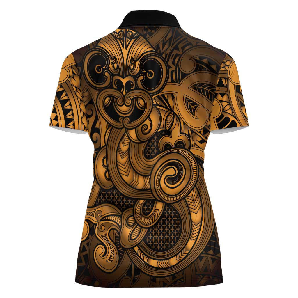 Aotearoa Maori Hei Tiki Women Polo Shirt Koura Kowhaiwhai Puhoro Motif LT9 - Polynesian Pride