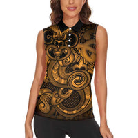 Aotearoa Maori Hei Tiki Women Sleeveless Polo Shirt Koura Kowhaiwhai Puhoro Motif LT9 - Polynesian Pride