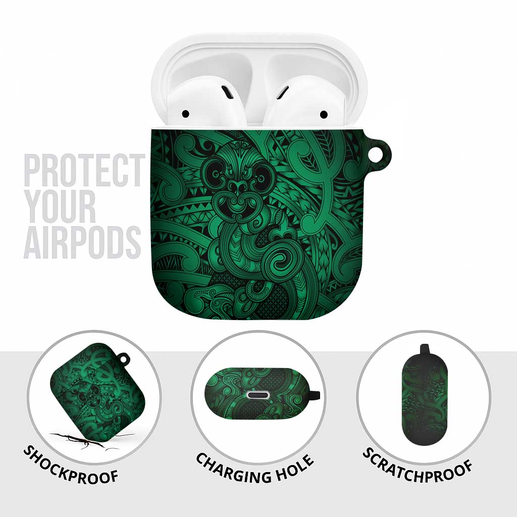 Aotearoa Maori Hei Tiki AirPods Case Kakariki Kowhaiwhai Puhoro Motif LT9 - Polynesian Pride