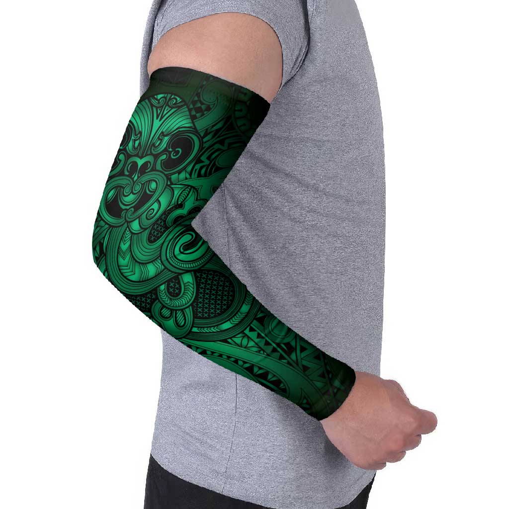 Aotearoa Maori Hei Tiki Arm Sleeves Kakariki Kowhaiwhai Puhoro Motif LT9 - Polynesian Pride