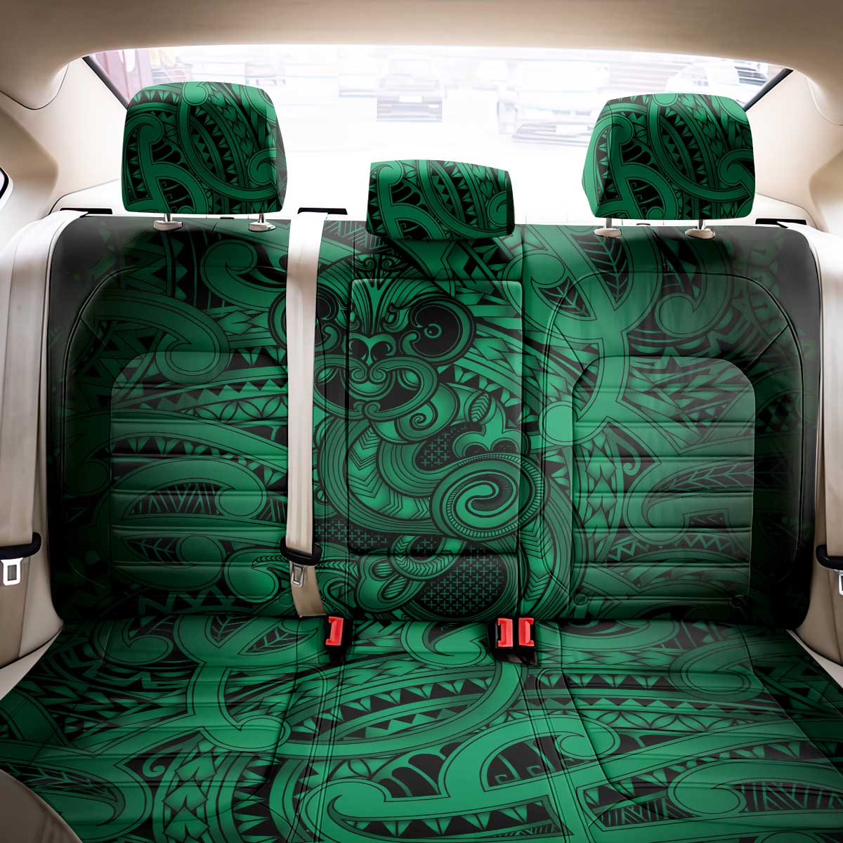 Aotearoa Maori Hei Tiki Back Car Seat Cover Kakariki Kowhaiwhai Puhoro Motif LT9 - Polynesian Pride