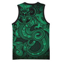 Aotearoa Maori Hei Tiki Basketball Jersey Kakariki Kowhaiwhai Puhoro Motif LT9 - Polynesian Pride