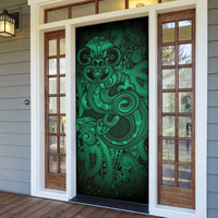 Aotearoa Maori Hei Tiki Door Cover Kakariki Kowhaiwhai Puhoro Motif LT9 - Polynesian Pride
