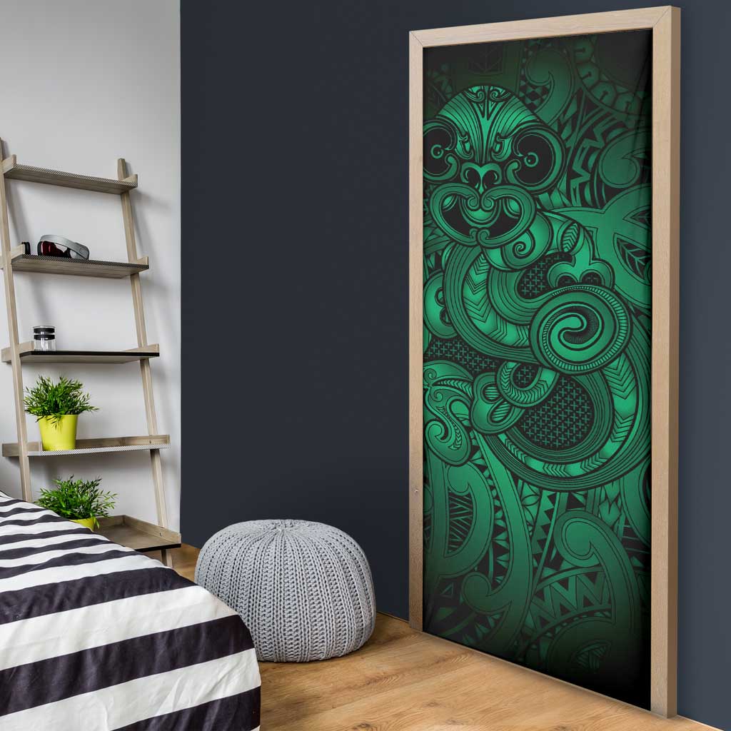 Aotearoa Maori Hei Tiki Door Cover Kakariki Kowhaiwhai Puhoro Motif LT9 - Polynesian Pride