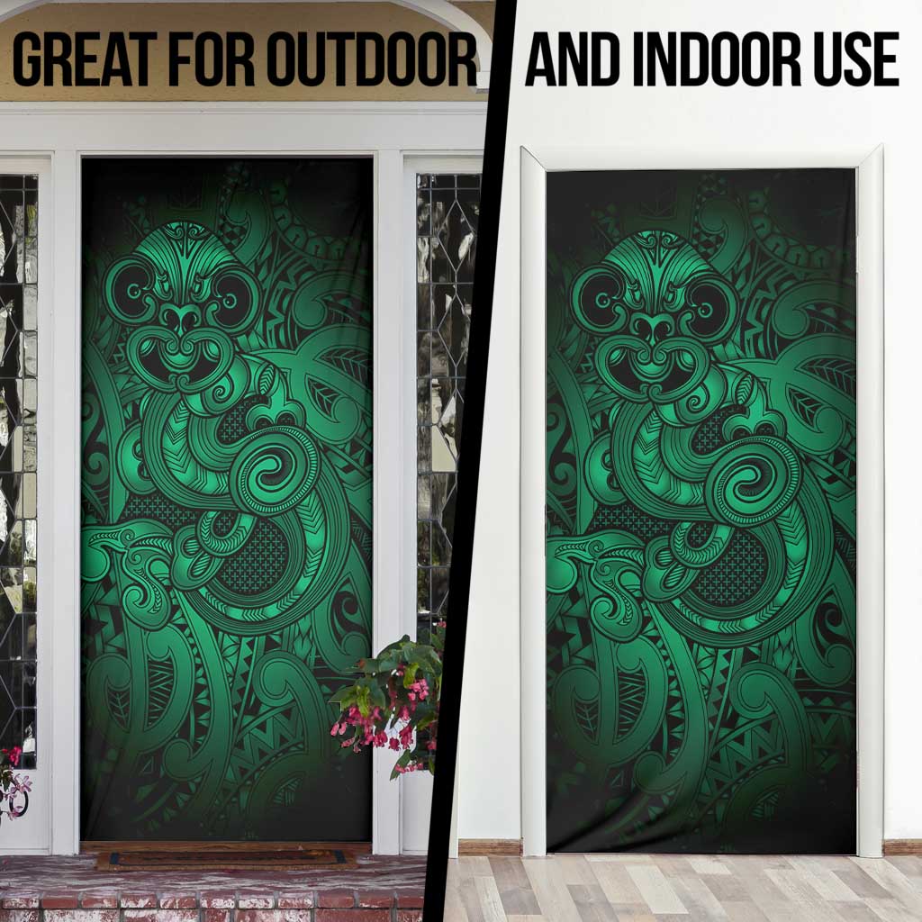 Aotearoa Maori Hei Tiki Door Cover Kakariki Kowhaiwhai Puhoro Motif LT9 - Polynesian Pride