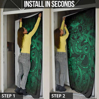 Aotearoa Maori Hei Tiki Door Cover Kakariki Kowhaiwhai Puhoro Motif LT9 - Polynesian Pride