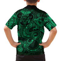 Aotearoa Maori Hei Tiki Kid Hawaiian Shirt Kakariki Kowhaiwhai Puhoro Motif LT9 - Polynesian Pride