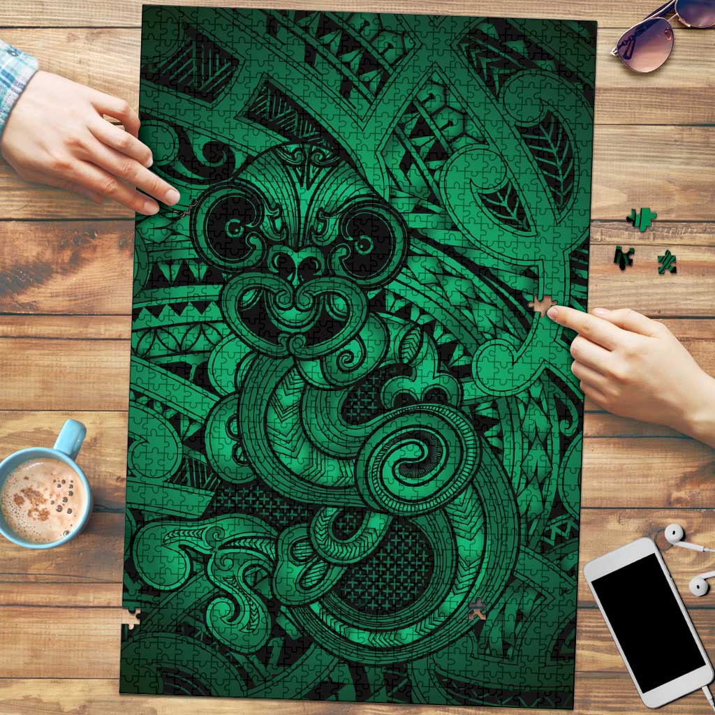 Aotearoa Maori Hei Tiki Puzzle Kakariki Kowhaiwhai Puhoro Motif