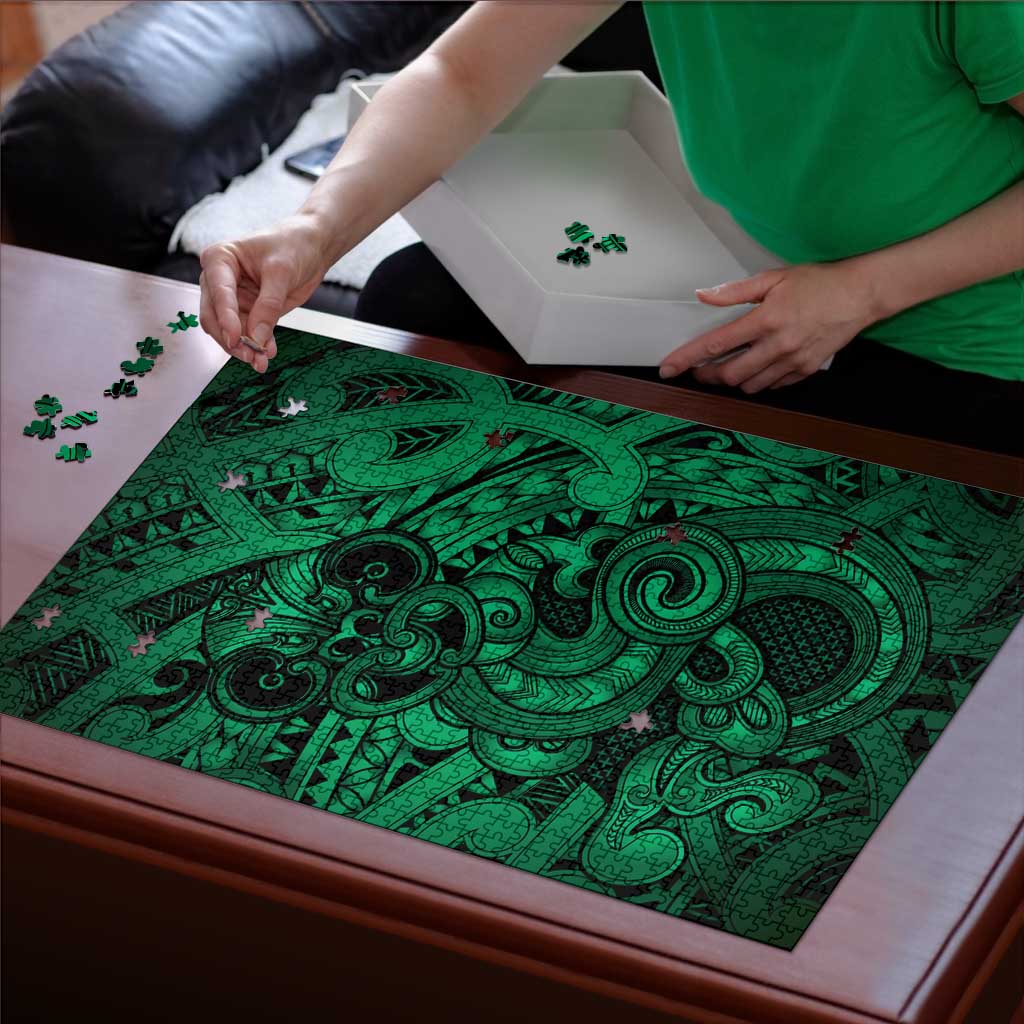 Aotearoa Maori Hei Tiki Puzzle Kakariki Kowhaiwhai Puhoro Motif