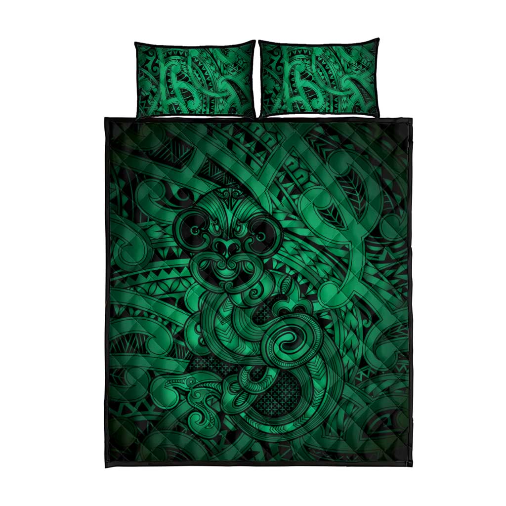 Aotearoa Maori Hei Tiki Quilt Bed Set Kakariki Kowhaiwhai Puhoro Motif LT9 - Polynesian Pride