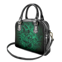 Aotearoa Maori Hei Tiki Shoulder Handbag Kakariki Kowhaiwhai Puhoro Motif