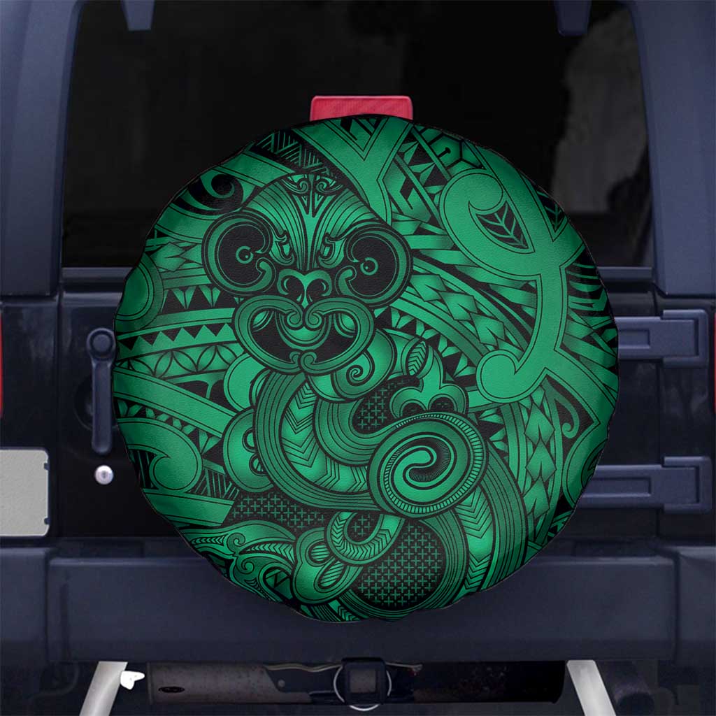 Aotearoa Maori Hei Tiki Spare Tire Cover Kakariki Kowhaiwhai Puhoro Motif LT9 No hole Green - Polynesian Pride