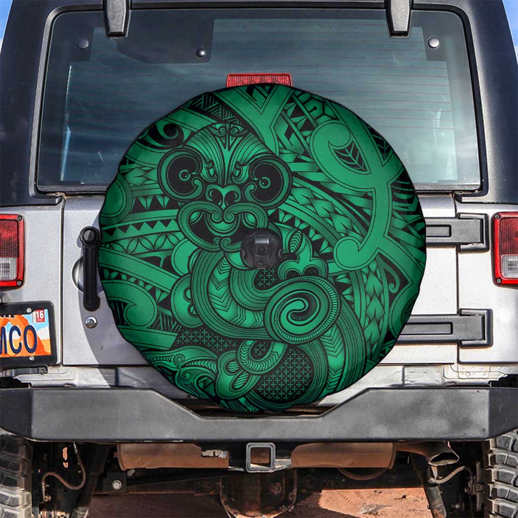 Aotearoa Maori Hei Tiki Spare Tire Cover Kakariki Kowhaiwhai Puhoro Motif LT9 Green - Polynesian Pride