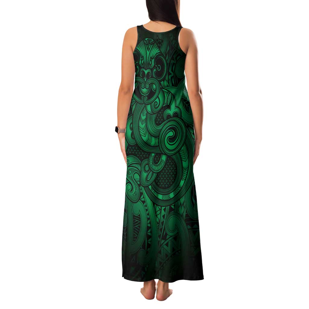 Aotearoa Maori Hei Tiki Tank Maxi Dress Kakariki Kowhaiwhai Puhoro Motif LT9 - Polynesian Pride