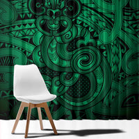 Aotearoa Maori Hei Tiki Window Curtain Kakariki Kowhaiwhai Puhoro Motif