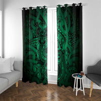 Aotearoa Maori Hei Tiki Window Curtain Kakariki Kowhaiwhai Puhoro Motif
