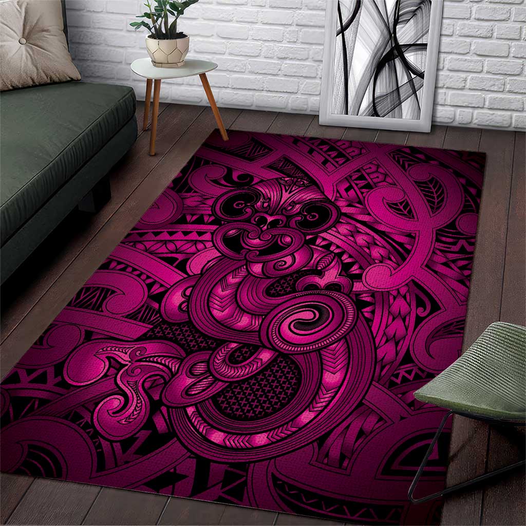 Aotearoa Maori Hei Tiki Area Rug Mawhero Kowhaiwhai Puhoro Motif