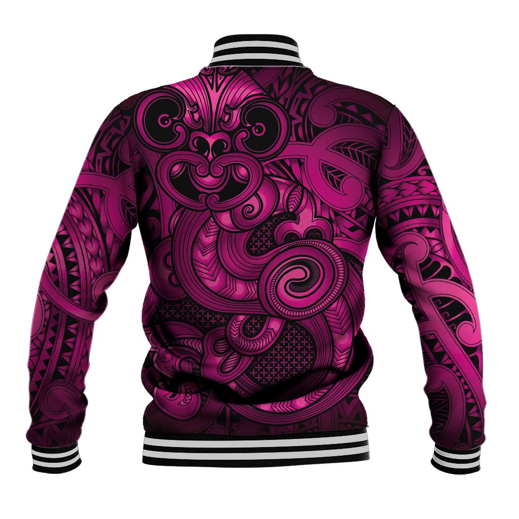 Aotearoa Maori Hei Tiki Baseball Jacket Mawhero Kowhaiwhai Puhoro Motif