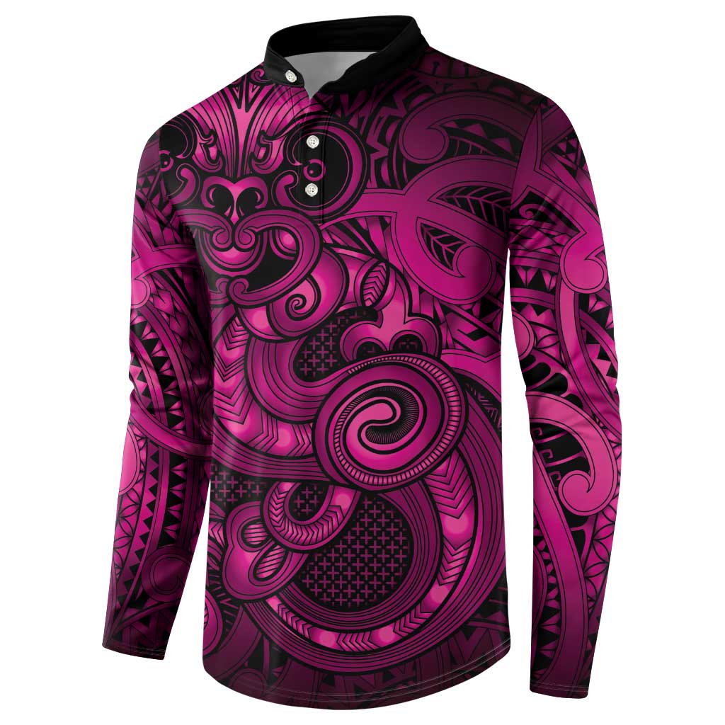 Aotearoa Maori Hei Tiki Button Sweatshirt Mawhero Kowhaiwhai Puhoro Motif