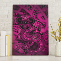 Aotearoa Maori Hei Tiki Canvas Wall Art Mawhero Kowhaiwhai Puhoro Motif LT9 Without Frame Pink - Polynesian Pride