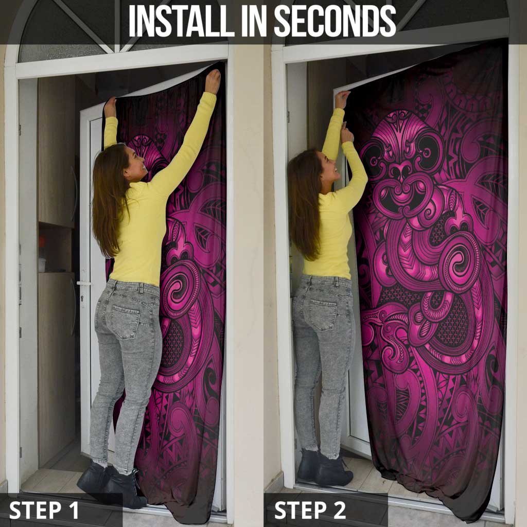 Aotearoa Maori Hei Tiki Door Cover Mawhero Kowhaiwhai Puhoro Motif LT9 - Polynesian Pride