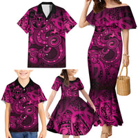 Aotearoa Maori Hei Tiki Family Matching Mermaid Dress and Hawaiian Shirt Mawhero Kowhaiwhai Puhoro Motif LT9 - Polynesian Pride